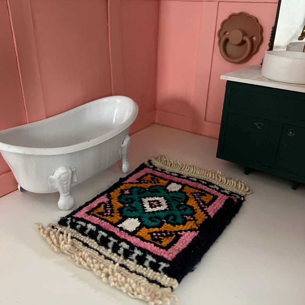 Dollhouse Sized Handmade Rug